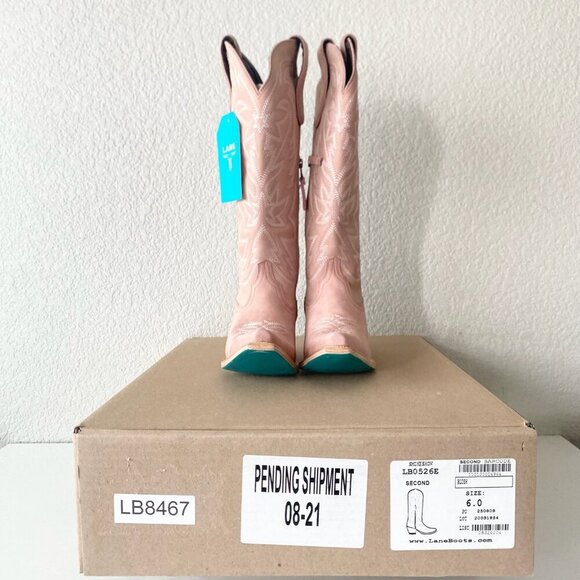 Lane SMOKESHOW Womens Cowboy Boots 6 Pink Leather Western Cowgirl Mid Calf Tall - Picture 10 of 11